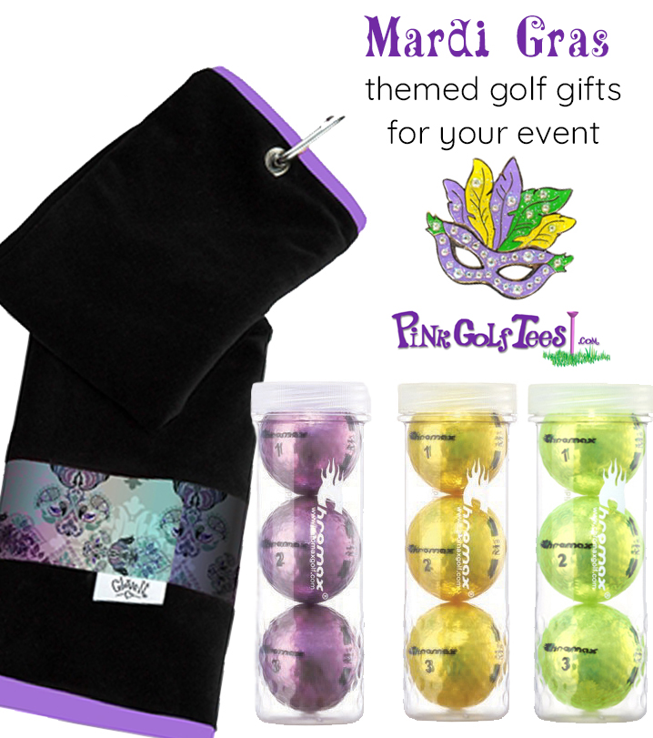 Mardi Gras themed ladies golf tournament prizes
